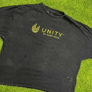 Unity by Hard Rock T-Shirt 3XL Black Graphic Tee Oversized Distressed